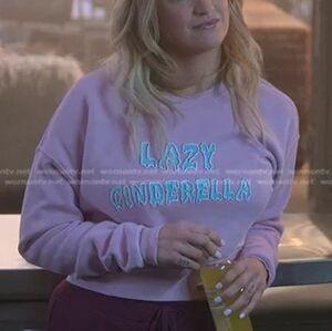 NWT Wildfox Lazy Cinderella Lilac Cropped Distressed Sweater Medium